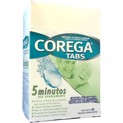 Tabletas Limpiadoras de Prótesis Dental Corega x 6