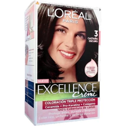 Tintura Capilar L'Oréal Excellence Crème Tono 3 Castaño Oscuro