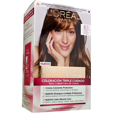 Tintura Capilar L'Oréal Excellence Crème Tono 6.1 Rubio Oscuro Ceniza