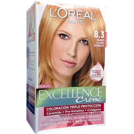 Tintura Capilar L'Oréal Excellence Crème Tono 8.3 Rubio Claro Dorado