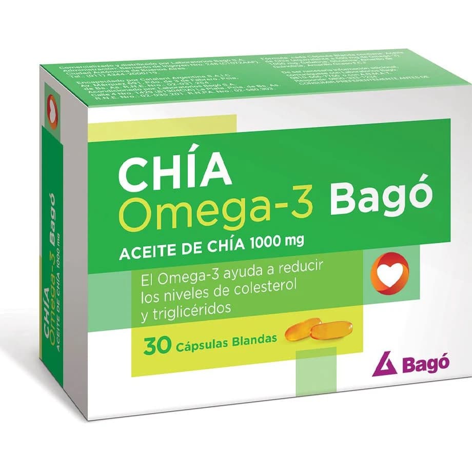 Chía Omega-3 1000 mg Bagó x 30 Cápsulas