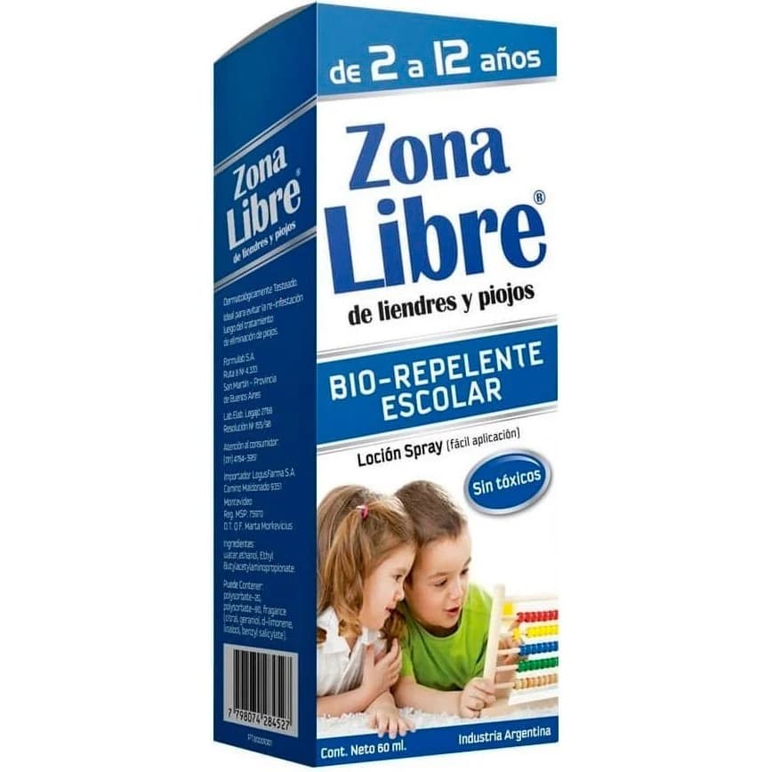 Repelente de Piojos Zona Libre Azul con Aplicador x 60 ml