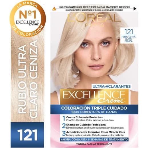 Tintura Capilar L'Oréal Excellence Crème Tono 121 Rubio Ultra Claro Ceniza