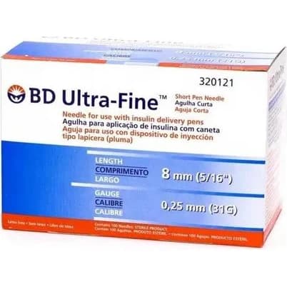 Agujas Ultra Finas 31G 8 mm BD x 100