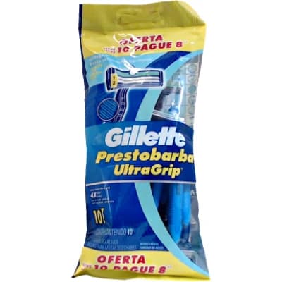 Máquina de Afeitar Descartable Gillette Prestobarba 3 Ultragrip x10