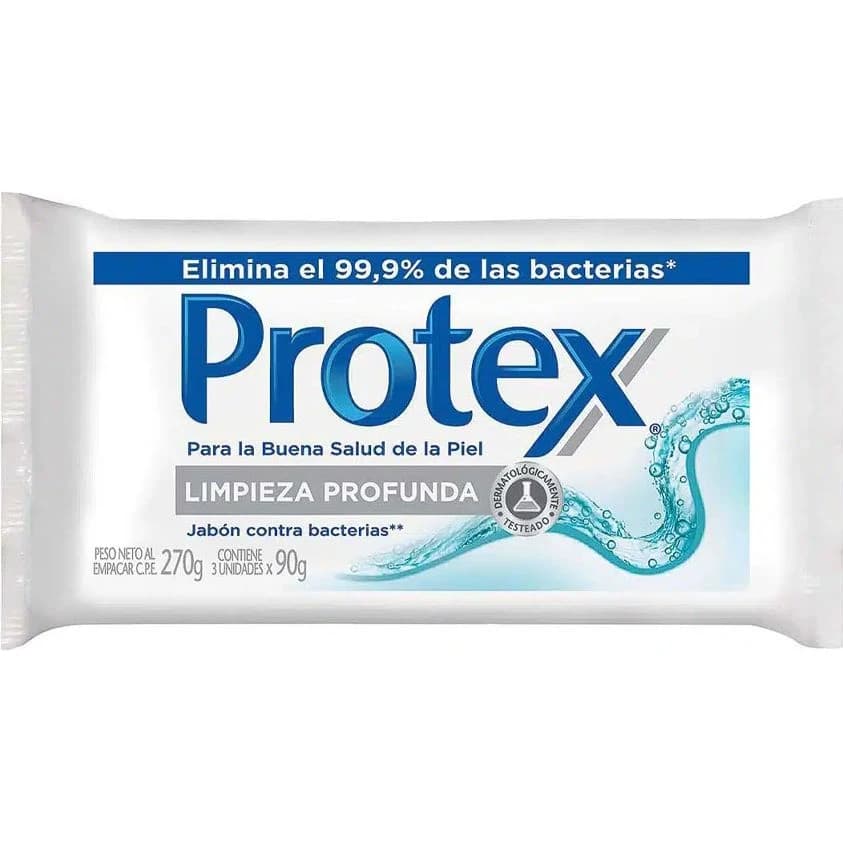 Jabón en Barra Protex Limpieza Profunda Pack 3x90 g