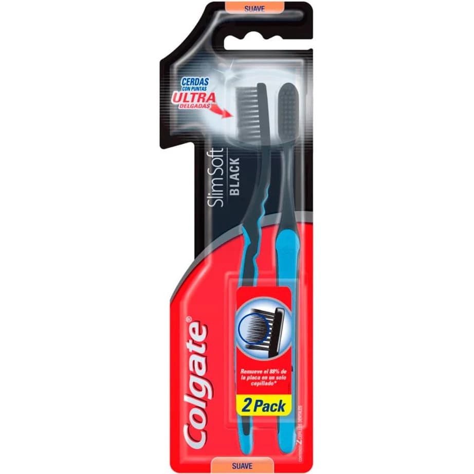 Cepillo de Dientes Colgate Slim Soft Black Pack 2x1