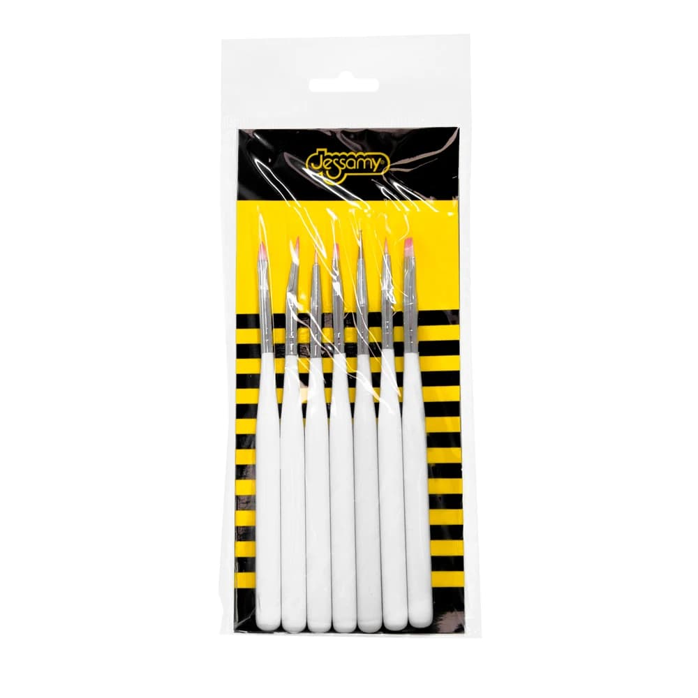 Set de 7 Pinceles para Decoración de Uñas Jessamy