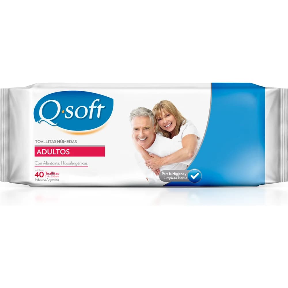 Toallitas Húmedas Q-Soft Premium para Adultos x 40