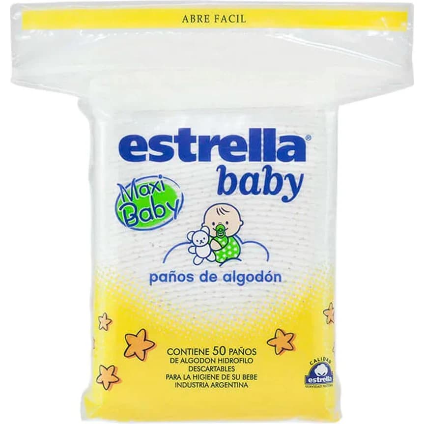 Paños de Algodón Estrella Baby Maxi x 50