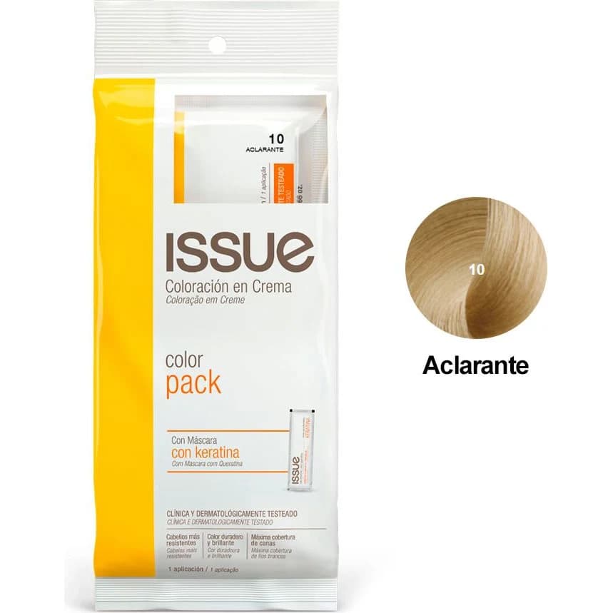 Tintura Capilar Issue ColorPack + Keratina Tono 10 Aclarante