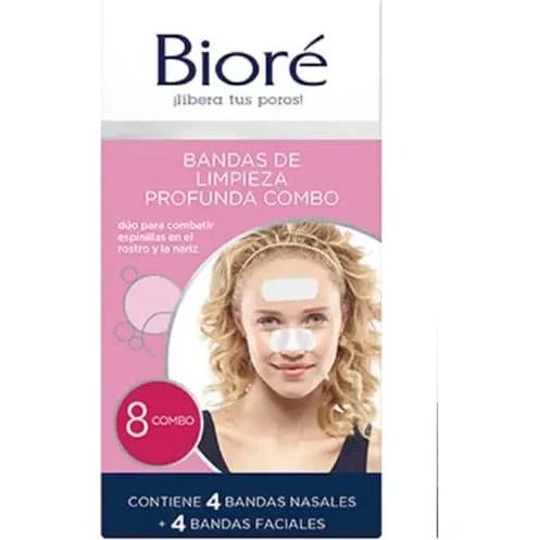 Bandas Limpiadoras para Nariz Bioré x8