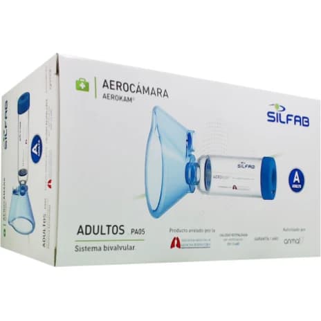 Aerocámara Silfab con Máscara para Adultos PA05
