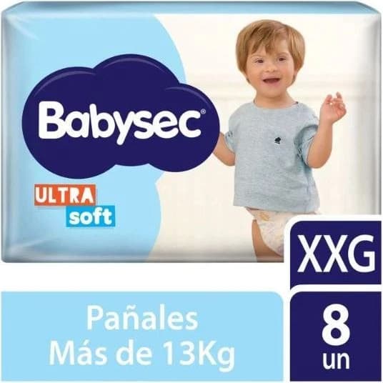 Pañales Babysec Ultra Protección Talle XXG x8
