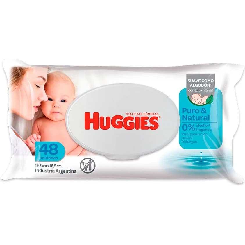 Toallitas Húmedas Huggies Puro & Natural x48