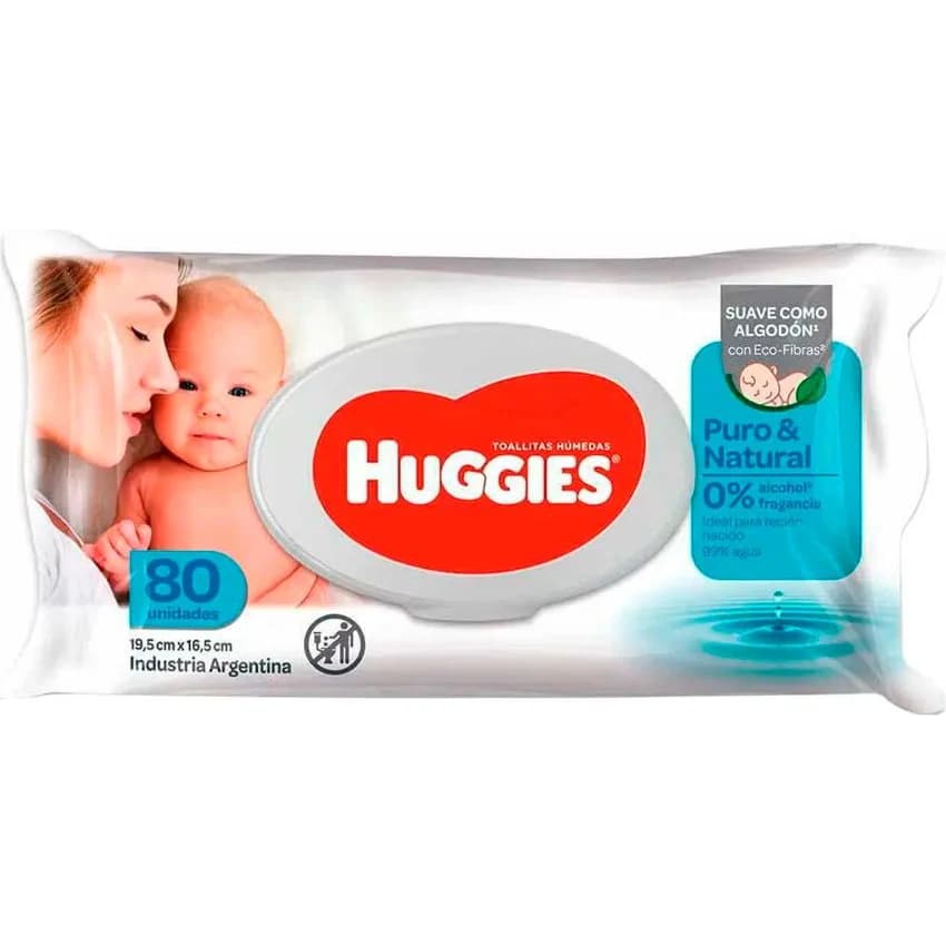 Toallitas Húmedas Huggies Puro & Natural x80