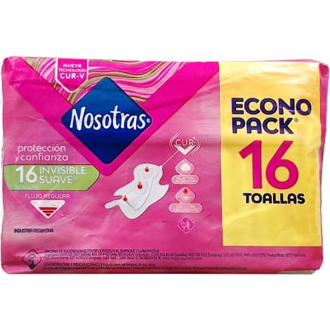 Toallas Femeninas Nosotras Natural Invisible x 16