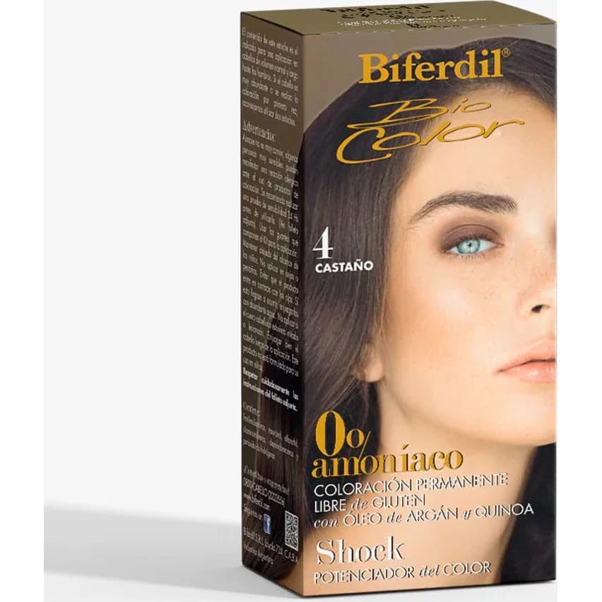 Tintura Capilar Biferdil Biocol 0% Amoníaco Tono 4 Castaño