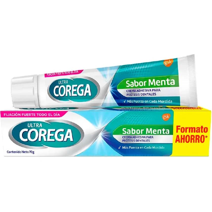 Crema Adhesiva para Prótesis Dental Ultra Corega Menta 70 g