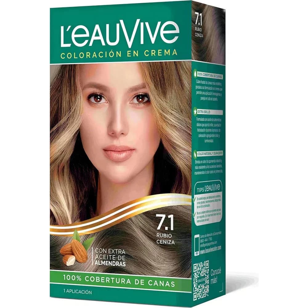 Kit de Coloración Capilar L'Eau Vive Tono 7.1
