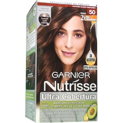 Tintura Capilar Garnier Nutrisse Ultra Cobertura Tono 5.0 Castaño Claro Profundo