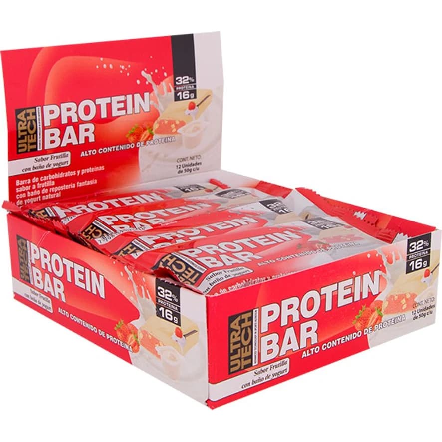 Barra de Proteína Ultra Tech Frutilla 12 u x 50 g