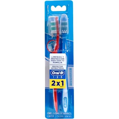 Cepillo de Dientes Oral-B 1-2-3 Mediano Pack 2x1