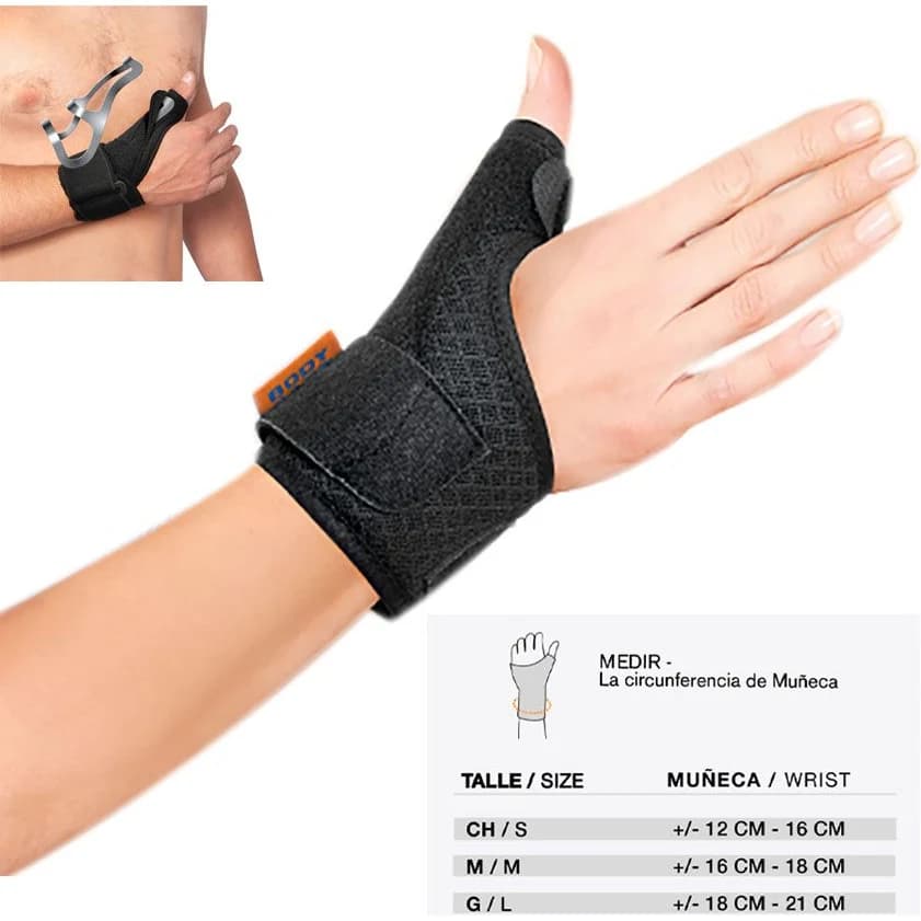 Muñequera Body Care Rhizo-Hit Estabilizadora Ambidiestra de Pulgar Talle L