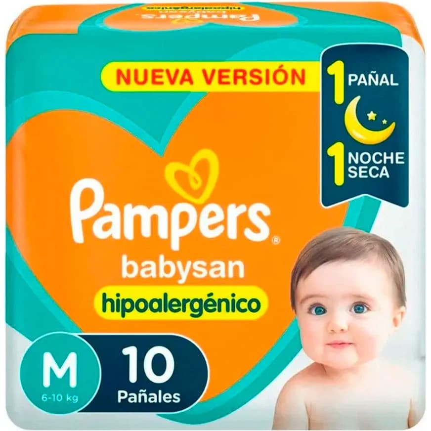 Pañales Pampers Babysan Talle M x 10