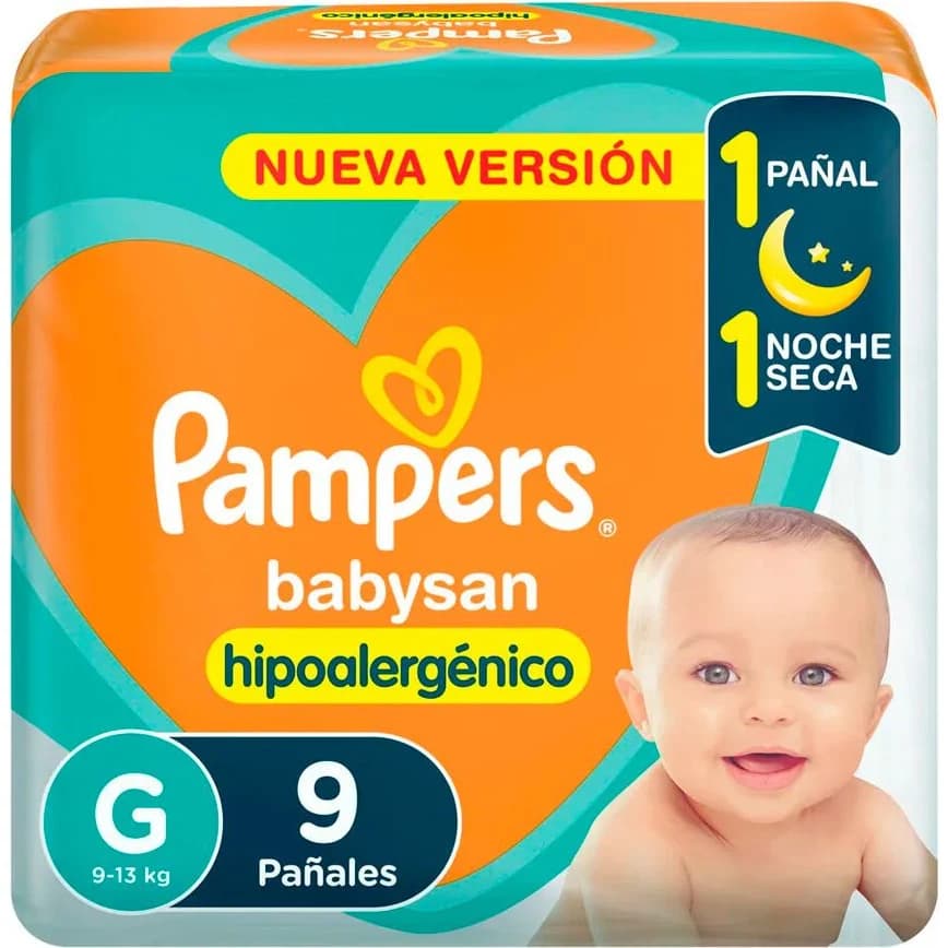 Pañales Pampers Babysan Grande x 9