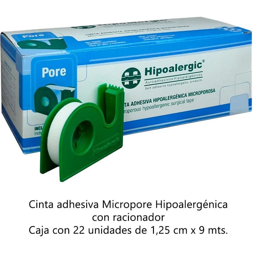 Tela Adhesiva Hipoalergénica Pore 1.25 cm x 9 m