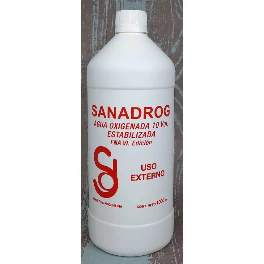 Agua Oxigenada Sanadrog 10 Volúmenes 1000 ml