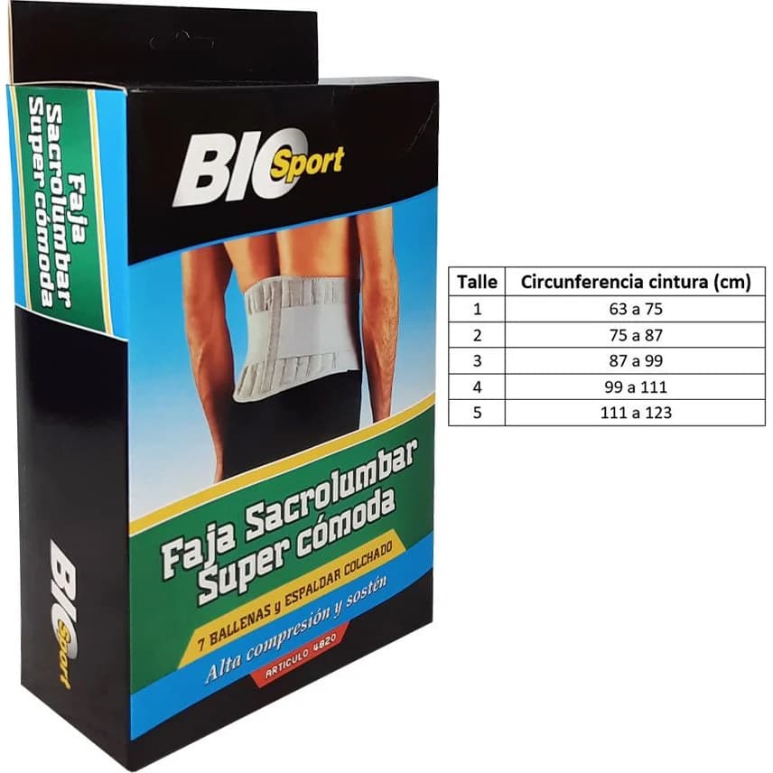 Faja Sacrolumbar Biosport Talle 01