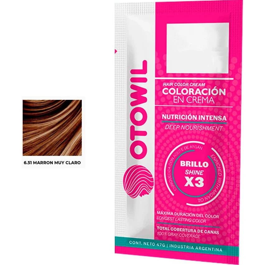 Tintura Capilar Otowil Argán Tono 6.51 Sobre x 25 g