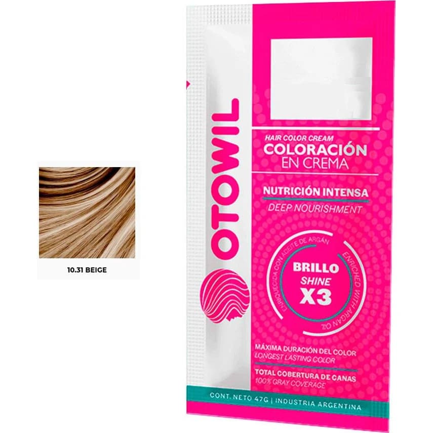 Tintura Capilar Otowil Argán Tono 10.31 Sobre 25 g