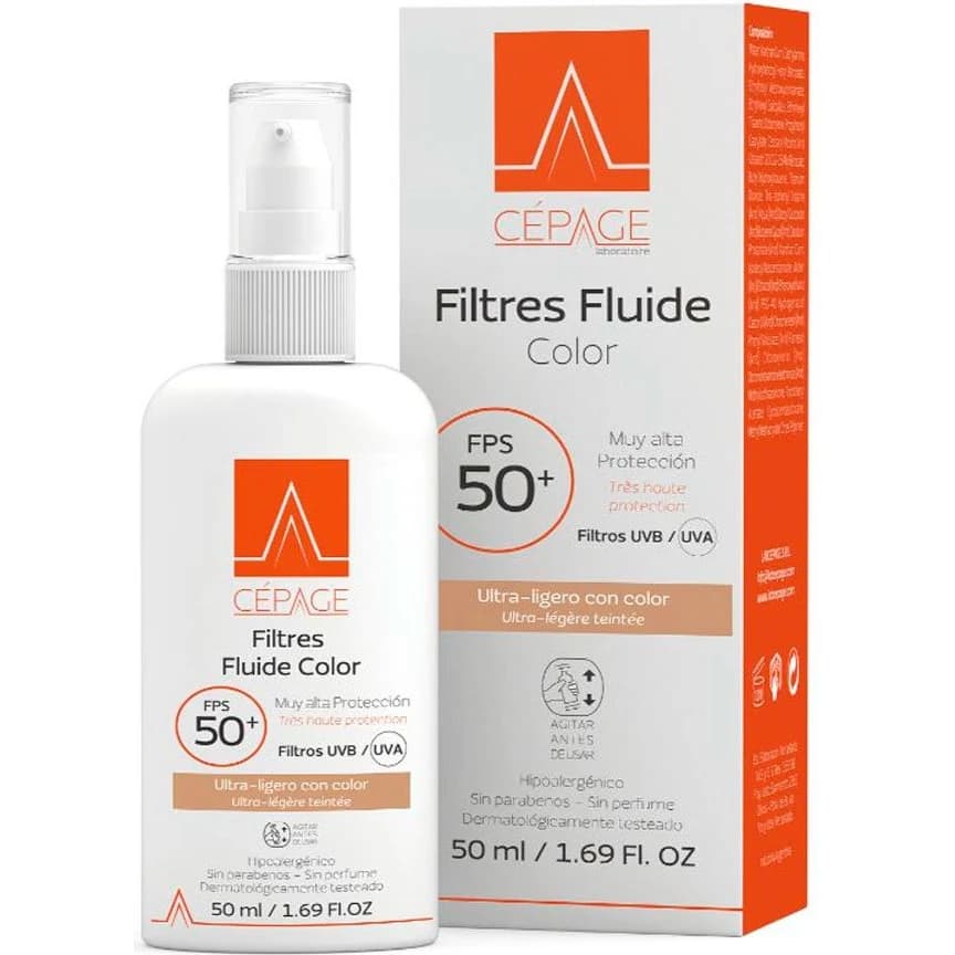 Protector Solar Facial Cepage Filtres Fluid FPS 50+ Color 50 ml