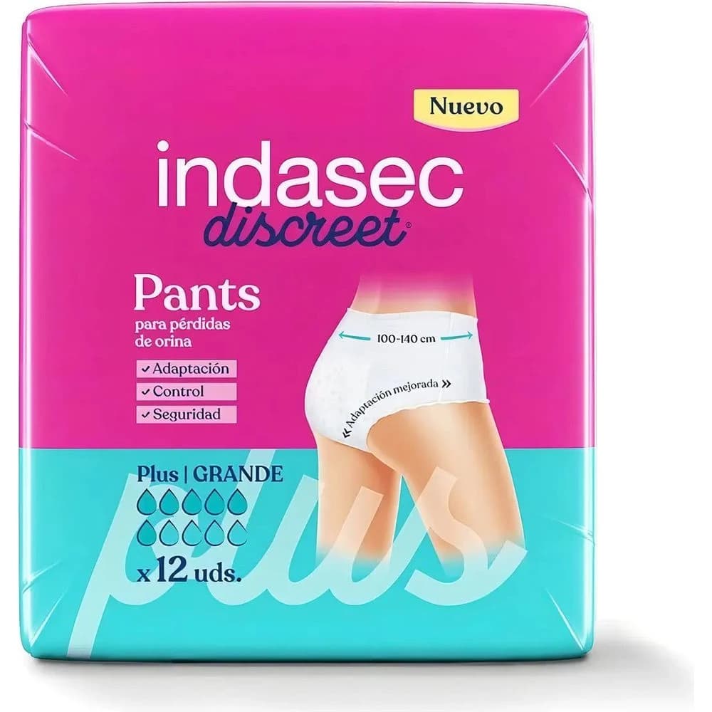 Pañal para Adulto Indasec Plus Talle Grande x 12