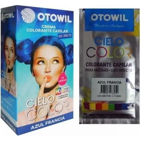 Tintura Capilar Otowil Cielo Color Azul Francia Sachet 47 g x 6 Unidades