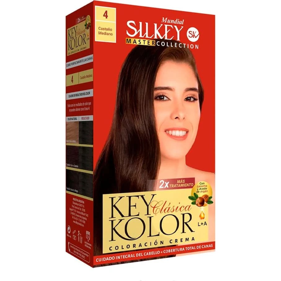 Tintura Capilar Silkey Key Color Master Tono 4 Castaño Natural