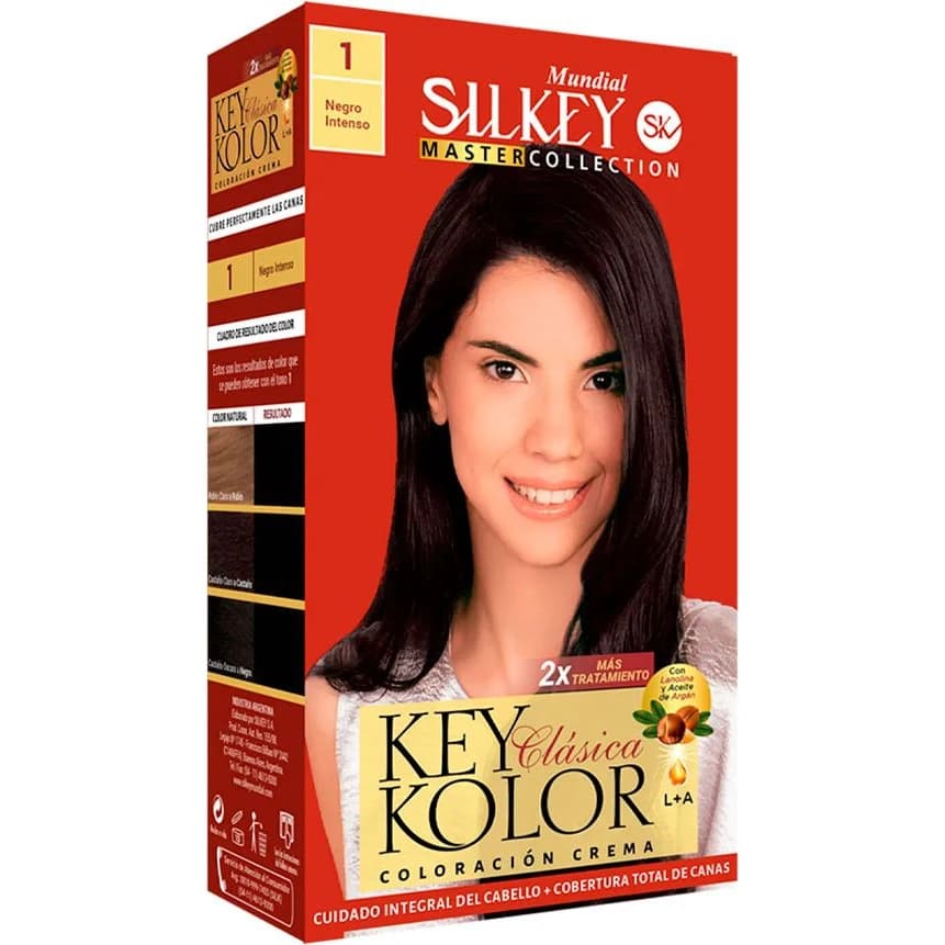 Tintura Capilar Silkey Key Color Master Tono 1 Negro Intenso