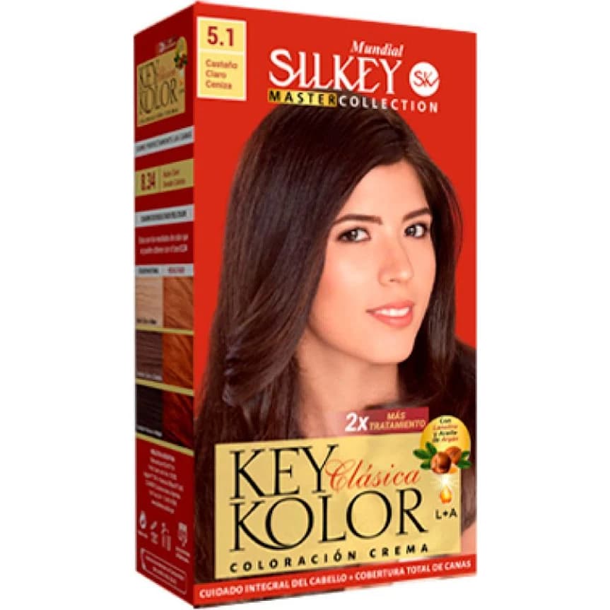 Tintura Capilar Silkey Key Color Master Tono 5.1 Castaño Claro Ceniza