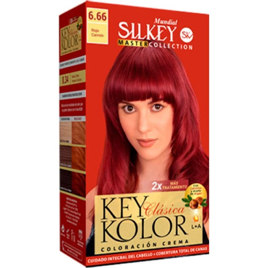 Tintura Capilar Silkey Key Color Master Tono 6.66 Rojo Carmín