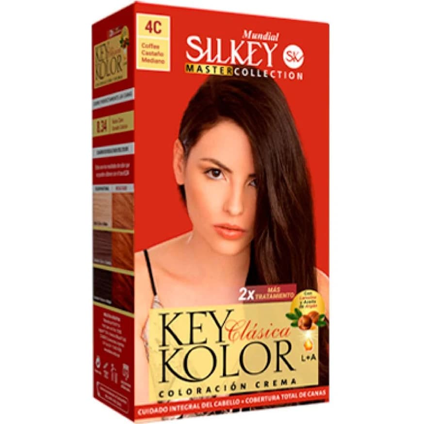 Tintura Capilar Silkey Key Color Master Tono 4.C Coffee Castaño Medio