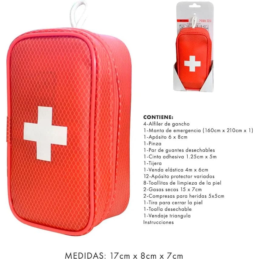 Botiquín de Primeros Auxilios Plus Kit Rojo