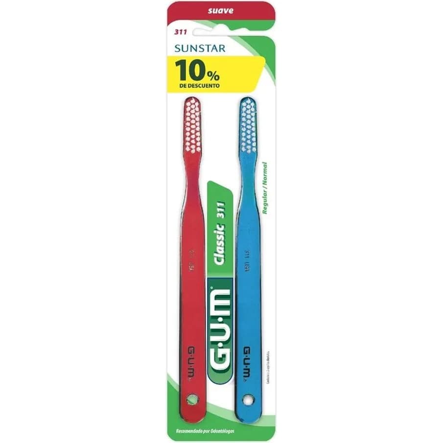 Cepillo de Dientes GUM Classic 311 Suave x2 (Promo)