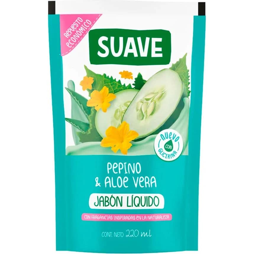 Jabón Líquido Suave Pepino y Aloe Vera 220 ml