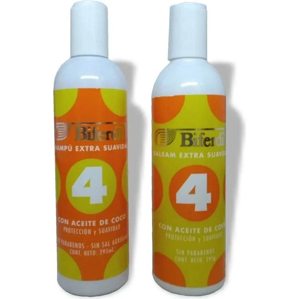 Shampoo Biferdil 4 con Aceite de Coco 295 ml