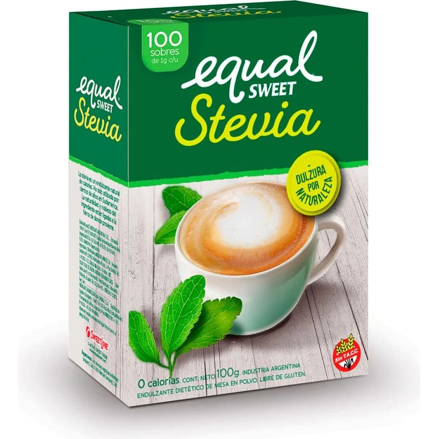 Edulcorante Equalsweet Stevia en Polvo 80 g (100 sobres)