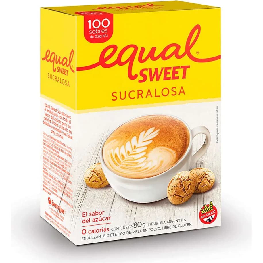 Edulcorante Equalsweet Sucralosa 80 g (100 sobres)