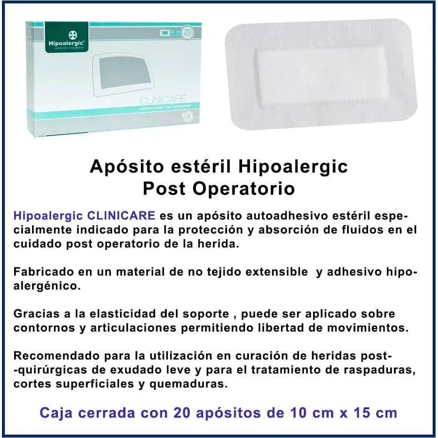 Apósitos Hipoalergénicos Clinic 10 x 15 cm